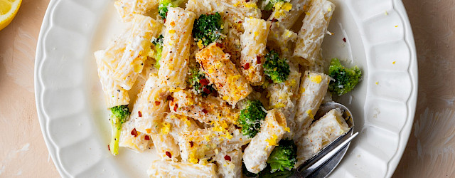 Pasta met citroen-ricotta en broccoli