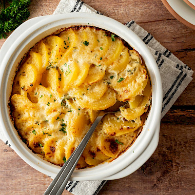 Aardappelgratin met Gruyere kaas